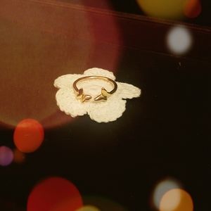 Mineral pyrite gold 3 piece ring set